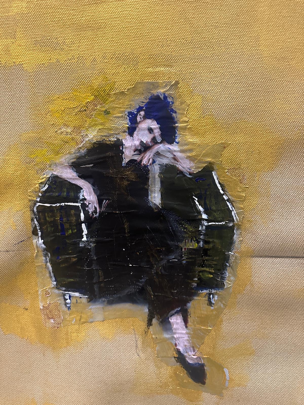 The Gold Standard · dettaglio della figura seduta. Contemporary art, photography or visual culture featured by Acquistare Arte.
